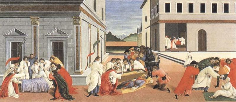 Sandro Botticelli Three miracles of St Zanobius,reviving the dead Spain oil painting art